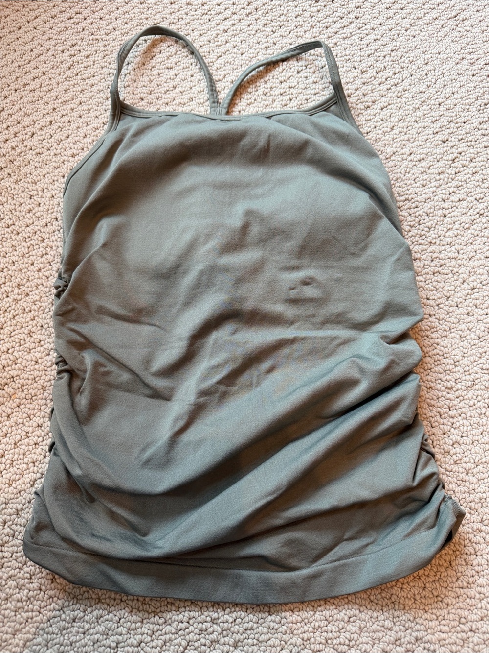 Olive green maternity athletic tank